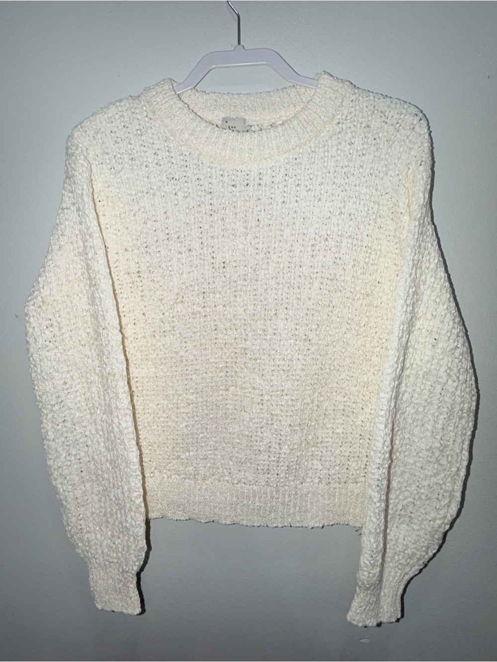 a new day Cream Bouclé Crewneck Sweater